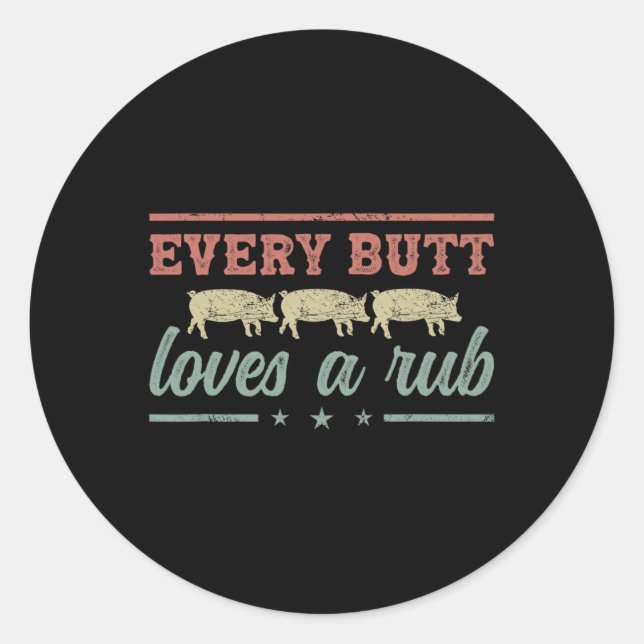 Sticker Rond Chaque Bouton Aime Un Fumeur De Pitmaster Rub Gril (Devant)