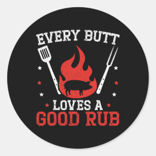 Sticker Rond Chaque Bouton Aime Une Belle Rbecue Grillant Bbq