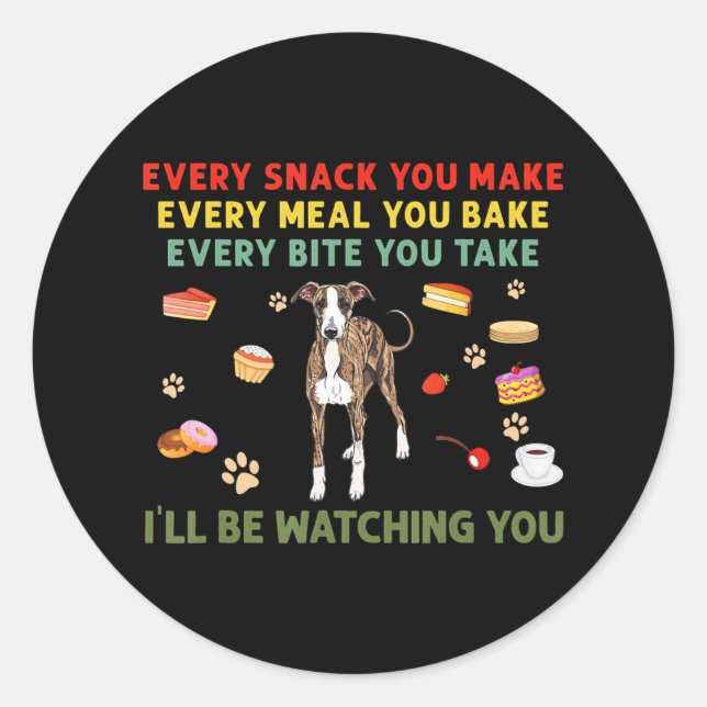 Sticker Rond Chaque collation que vous faites chaque repas que  (Devant)