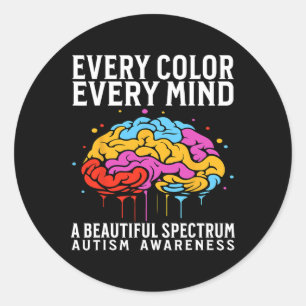 Sticker Rond Chaque couleur, chaque esprit Sensibilisation à l'
