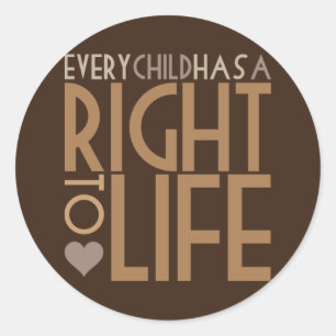Sticker Rond Chaque enfant a un DROIT À LA VIE