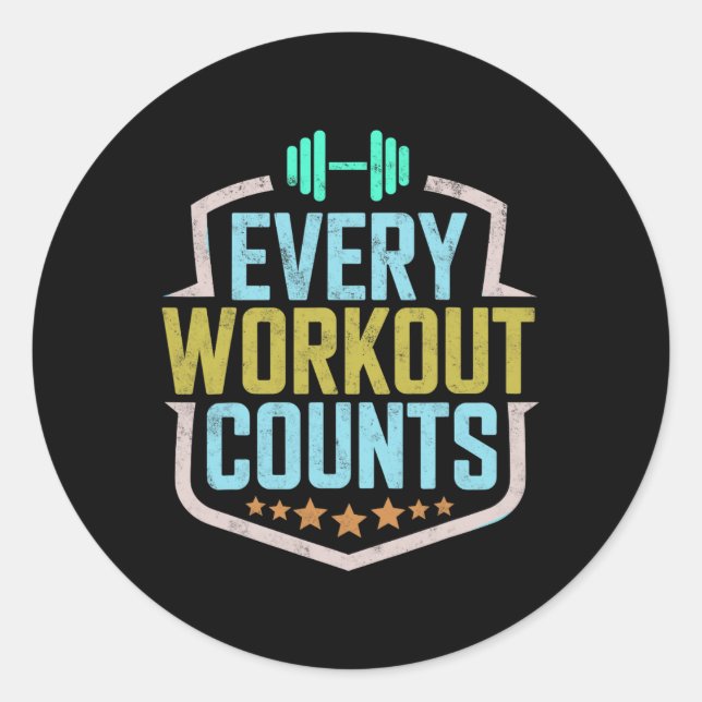 Sticker Rond Chaque Exercice Compte Drôle Sayings Gym Sayings M (Devant)