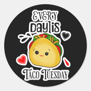 Sticker Rond Chaque jour est mardi Taco