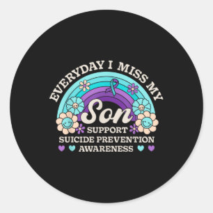 Sticker Rond Chaque Jour, Mon Fils Me Manque Pour La Prévention