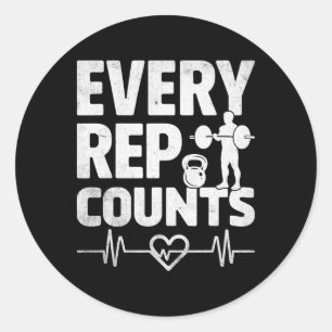 Sticker Rond Chaque Rep Compte Weightlifter Bodybuilding Bodybu