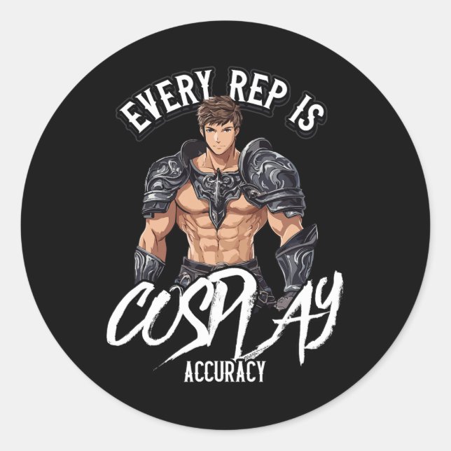 Sticker Rond Chaque Rep Est Cosplay Exactitude Gym Citation (Devant)