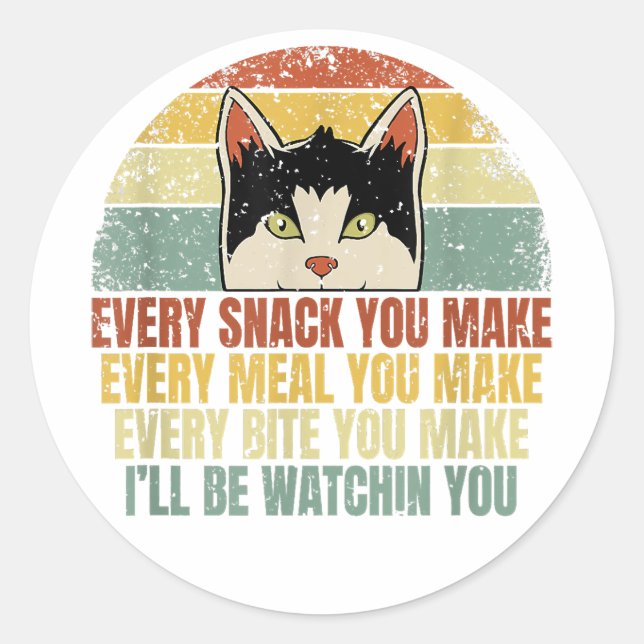 Sticker Rond Chaque Snack que vous faites Amoureux des chats Dr (Devant)