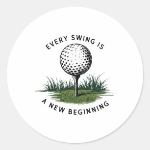 Sticker Rond Chaque Swing Est Un Nouveau Début Golf