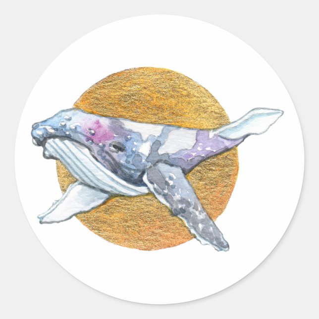 Sticker Rond Char à baleines (Devant)