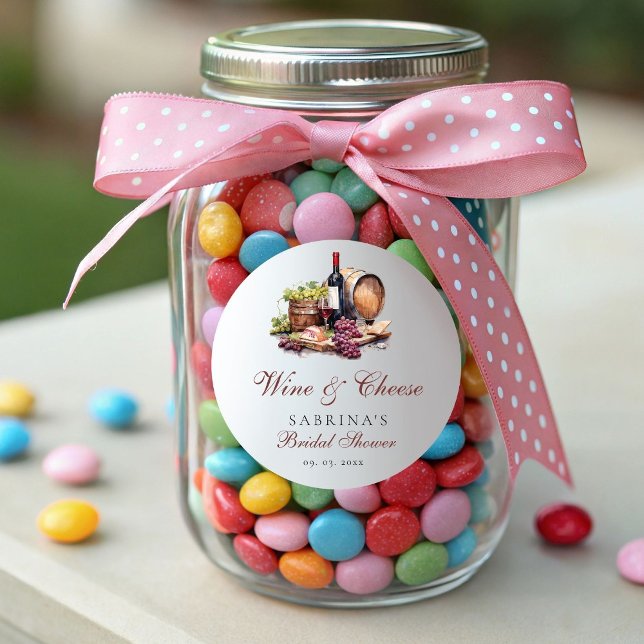 Sticker Rond Charcuterie Commission Vin & Fromage Fête des mari (Créateur téléchargé)