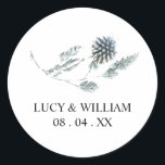 Sticker Rond Chardon bleu mariage floral botanique merci<br><div class="desc">Peut être entièrement customisé pour répondre à vos besoins. © Gorjo Designs. Fait pour vous via la plateforme Zazzle. // Vous cherchez des articles correspondants ? Autre papeterie de l'ensemble disponible dans la section "collections" de mon magasin. // Besoin d'aide pour customiser votre design ? Vous avez d'autres idées ?...</div>