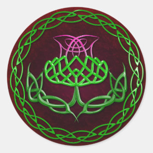 Sticker Rond Chardon de noeud celtique coloré