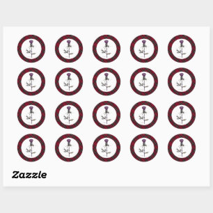 Sticker Rond chardon & plaid