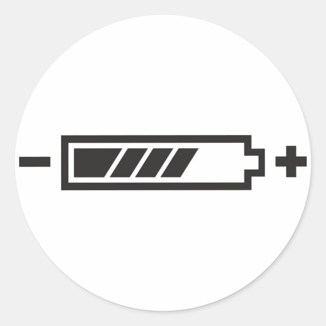 Sticker Rond Chargé - batterie solaire hybride électrique (Devant)