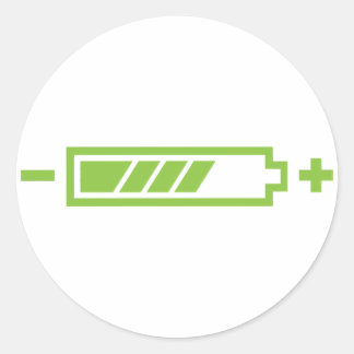 Sticker Rond Chargé - batterie solaire hybride électrique