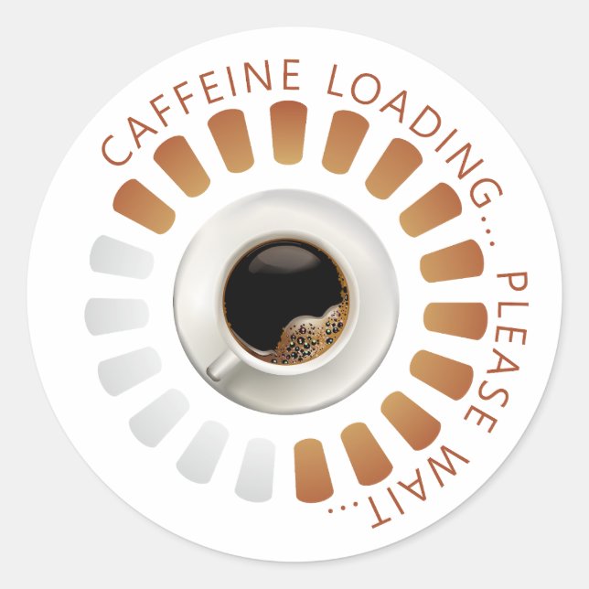 Sticker Rond Chargement de caféine (Devant)