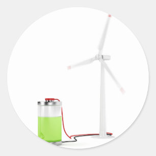Sticker Rond Chargement de la batterie à l'aide d'une éolienne