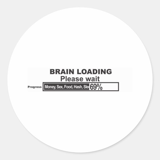 Sticker Rond Chargement du cerveau (Devant)