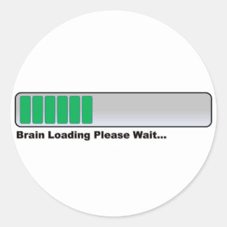 Sticker Rond Chargement du cerveau Veuillez patienter...