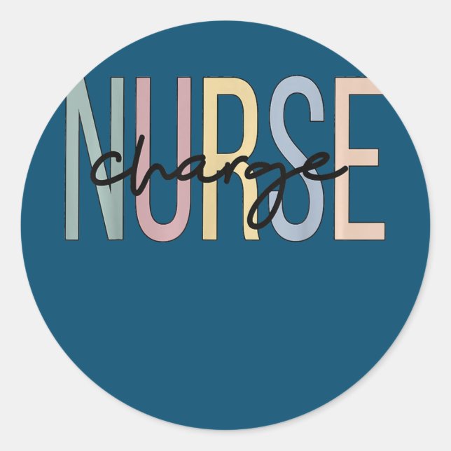 Sticker Rond Charger Nurse Boho Charge Nurse (Devant)