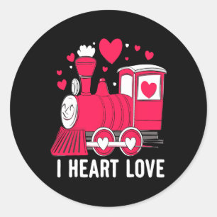Sticker Rond Charges D'Amour Train Saint Valentin Enfants Garço