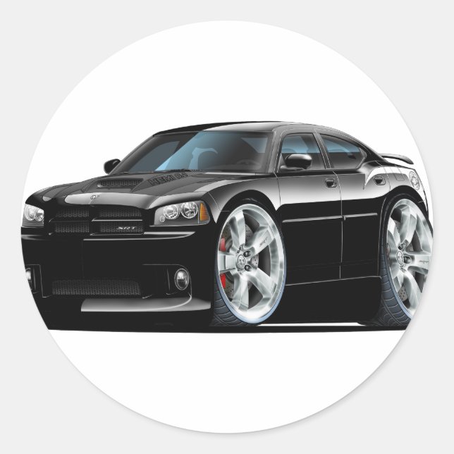 Sticker Rond Chargeur Dodge Super Bee Black Car (Devant)
