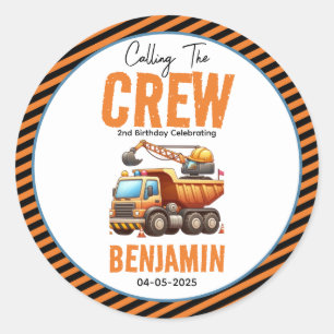 Sticker Rond Chariot Camion de l'équipage de construction 2e an