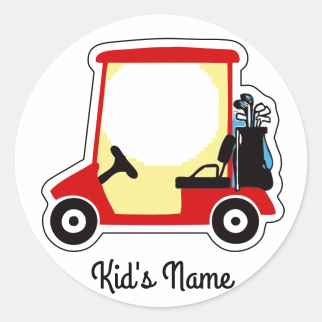 Sticker Rond Chariot de golf (Devant)