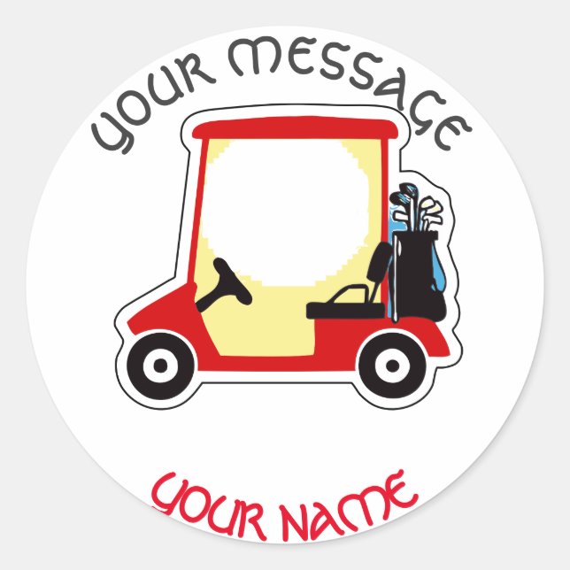Sticker Rond Chariot de golf (Devant)