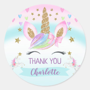 Sticker Rond Chariot de préférence pour l'Unicorne d'annivers