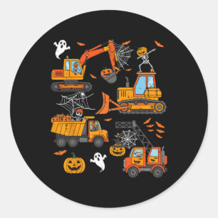 Sticker Rond Chariots de construction éffrayants Enfants garçon