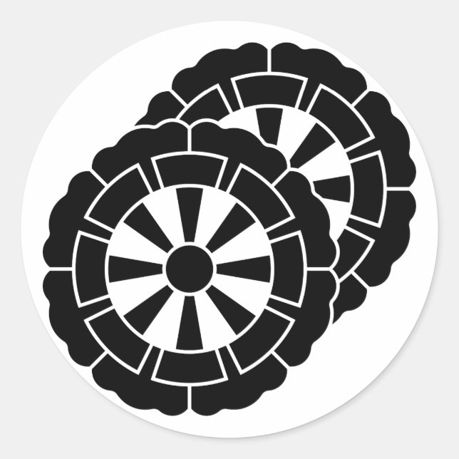Sticker Rond Chariots Genji en forme de fleurs superposées (Devant)