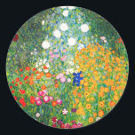 Sticker Rond Chariots Gustav Klimt<br><div class="desc">Les autocollants du jardin aux fleurs Gustav Klimt. Peinture à l'huile sur toile de 1907. Achevé durant sa phase d’or, Flower Garden est l’une des peintures paysagères les plus célèbres de Klimt. Les couleurs estivales éclatent dans cette oeuvre avec un beau mélange de fleurs orange, rouge, violet, bleu, rose et...</div>