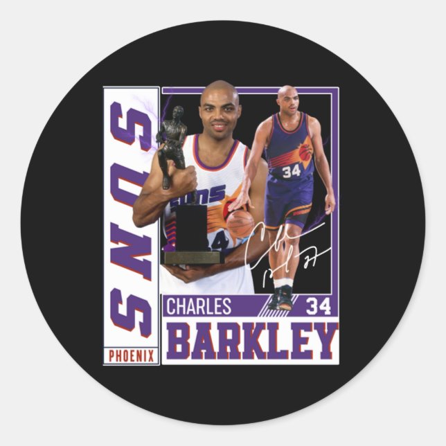 Sticker Rond Charles Barkley Signataire de la légende du basket (Devant)