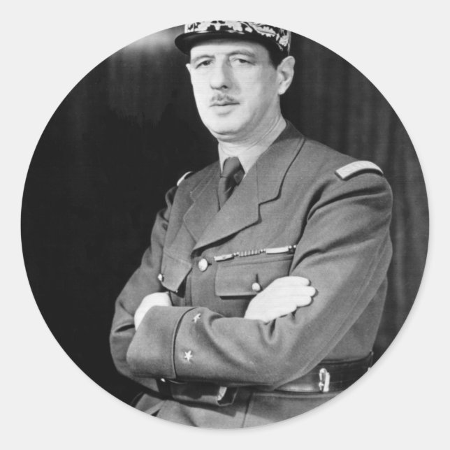 Sticker Rond Charles De Gaulle (Devant)