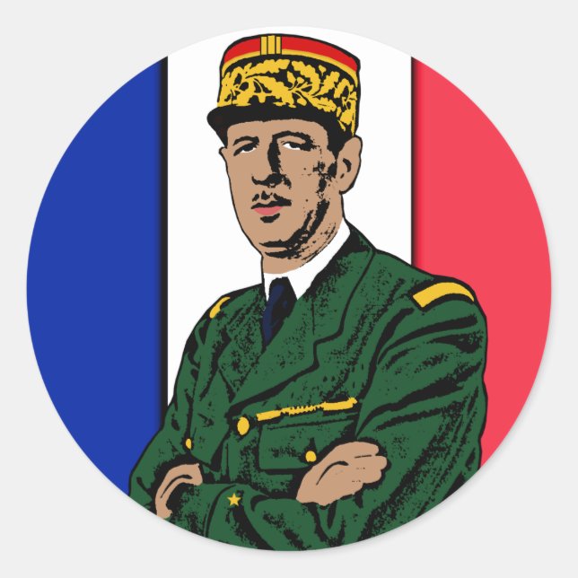 Sticker Rond Charles de Gaulle (Devant)