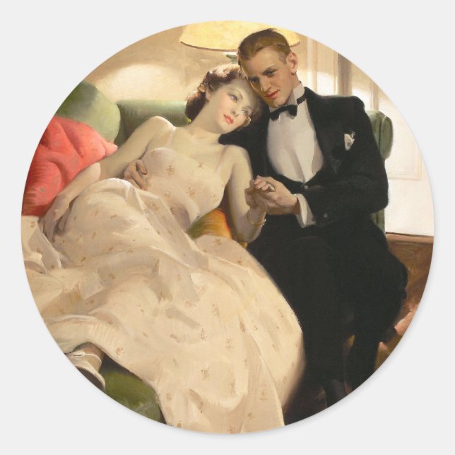 Sticker Rond Charles Edward Chambers : Couple romantique (Devant)