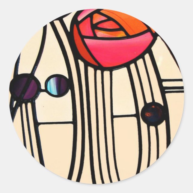 Sticker Rond Charles Rennie Mackintosh Vitrail (Devant)
