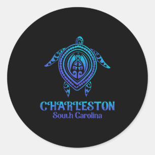 Sticker Rond Charleston Plage de Caroline du Sud Charleston Sc