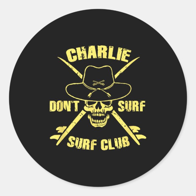 Sticker Rond Charlie Don't Surf  (Devant)