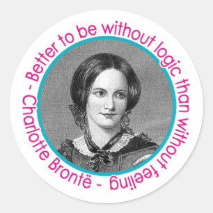 Sticker Rond Charlotte Bronte Portrait Avec Citation
