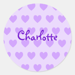 Sticker Rond Charlotte en violet