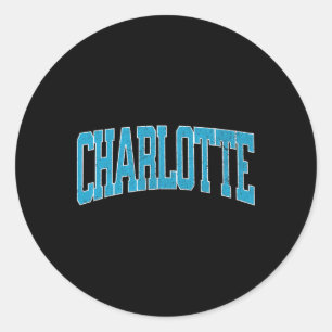 Sticker Rond Charlotte Football Vintage Ville