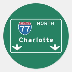 Sticker Rond Charlotte, panneau routier d'OR