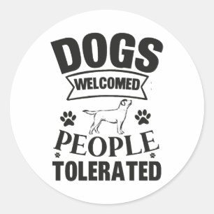 Sticker Rond charmant Chiens amoureux de les chiens Accueillis