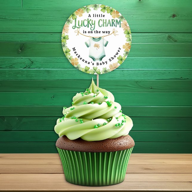 Sticker Rond Charmant Lucky Baby shower irlandais Favoriser Sti (Favor Sticker)