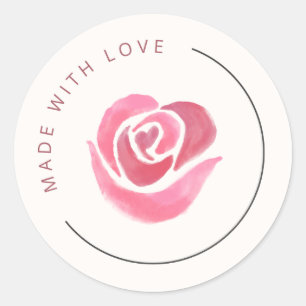 Sticker Rond charmant rose fleuriste classique collant rond