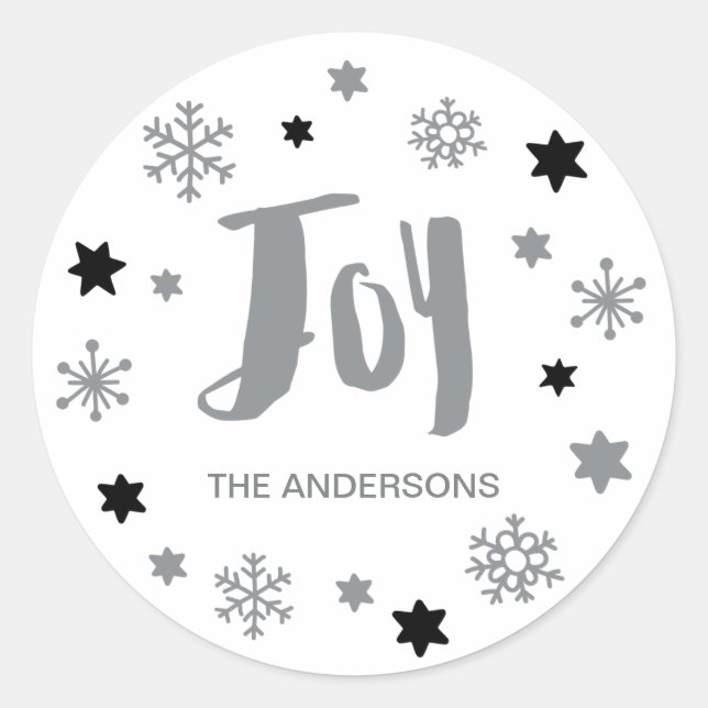 Sticker Rond Charmante Joie tendance Silver Holiday (Devant)