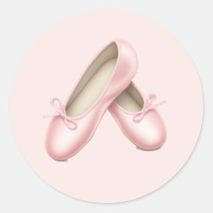 Sticker Rond Charmants Ballerines Roses Emoji