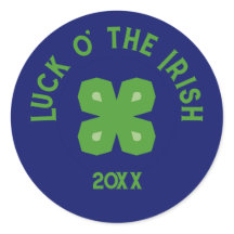 Charme chanceux Abstrait 4-feuille Clover sur bleu